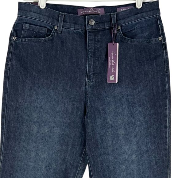 Gloria Vanderbilt Amanda Womens Mid-Rise Tapered Blue Slimming Jeans Size 12 NWT - Picture 3 of 10